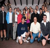 Los tenistas posaron con el Presidente